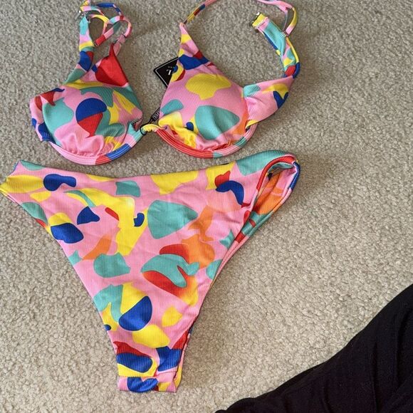 ZAFUL Womens High Cut Thong Bikini Set Cami String Sexy Bathing Suit M NWT - Picture 5 of 8